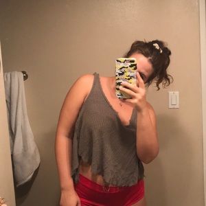 olive green sweater tank